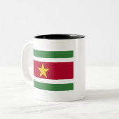 Suriname Flag Tweekleurige Koffiemok (Voorkant links)