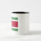 Suriname Flag Tweekleurige Koffiemok (Center)
