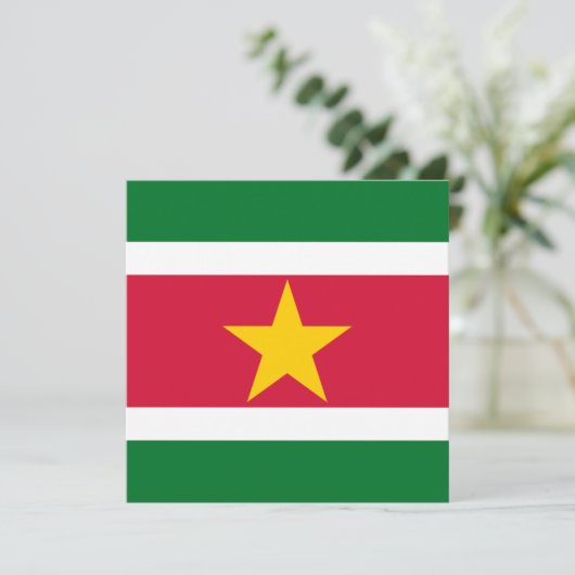 Suriname Flag Uitnodiging (Staand voorkant)