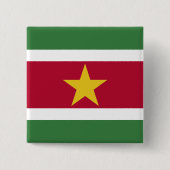 Suriname Flag Vierkante Button 5,1 Cm (Voorkant)