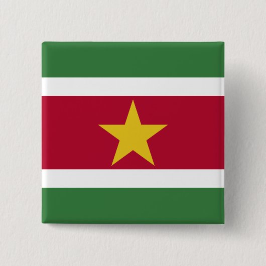 Suriname Flag Vierkante Button 5,1 Cm (Voorkant)