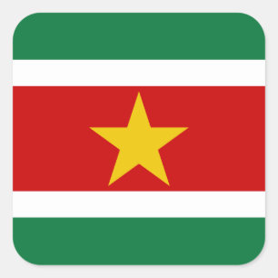 Suriname Flag Vierkante Sticker
