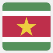 Suriname Flag Vierkante Sticker (Voorkant)