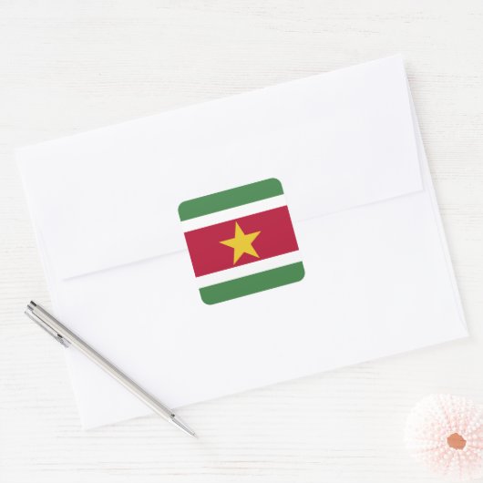Suriname Flag Vierkante Sticker (Envelop)