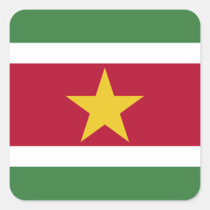 Suriname Flag Vierkante Sticker