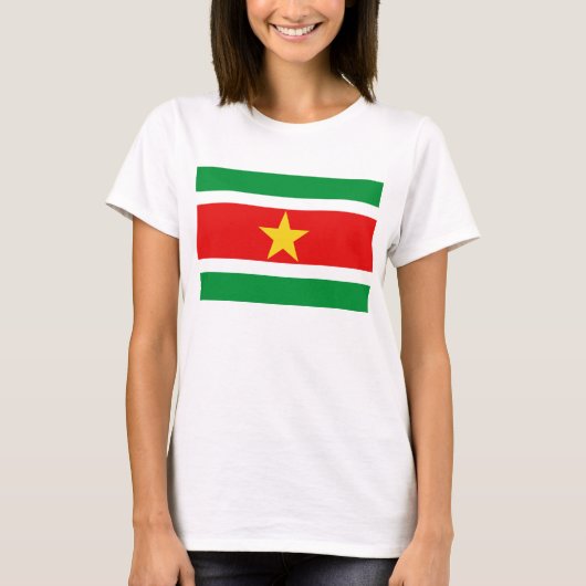 Suriname Flag x Map T-Shirt (Voorkant)