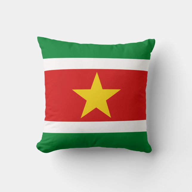 Suriname Flag x Vlag Pillow Kussen (Voorkant)