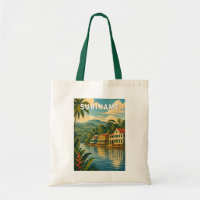 Suriname Illustratie Reis Kunst Vintage