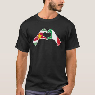 Suriname Italië Vlag Surinaams Italiaans Hart T-shirt