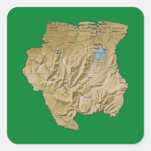 Suriname Kaart Sticker