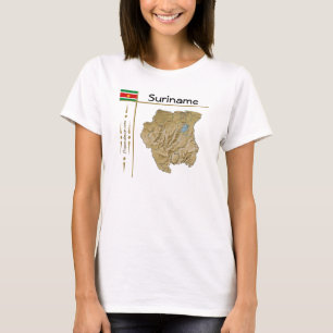 Suriname Kaart + Vlag + Titel T-Shirt