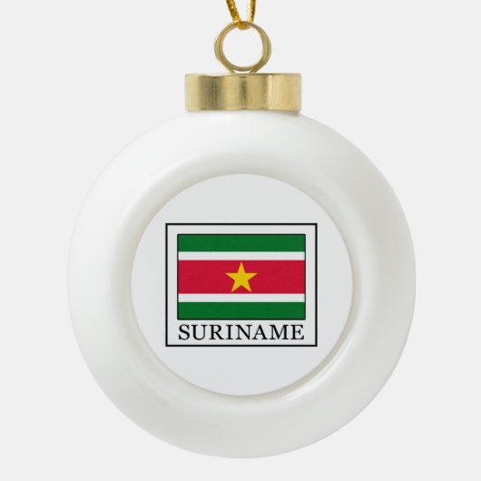Suriname Keramische Bal Ornament (Voorkant)