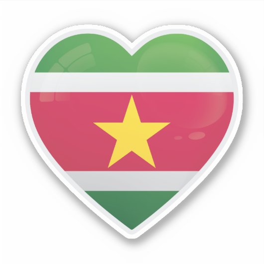 Suriname Love Flag Sticker (Voorkant)