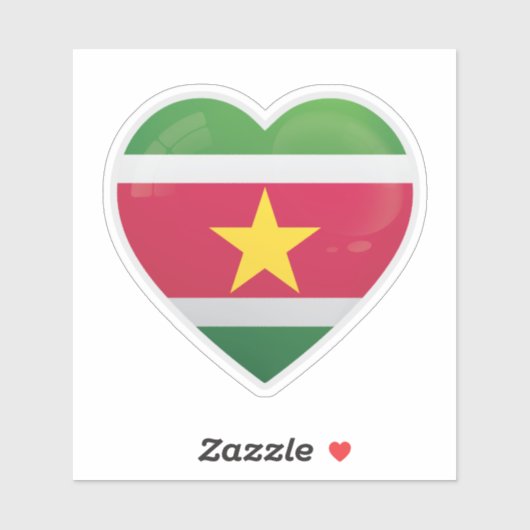 Suriname Love Flag Sticker (Vel)
