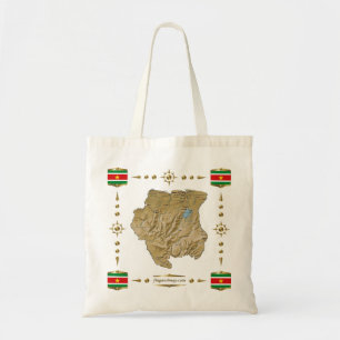 Suriname Map + Flagzak Tote Bag