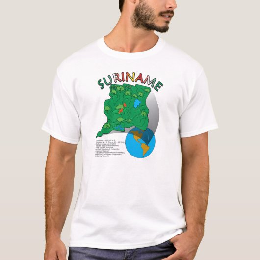 Suriname Map T-shirt (Voorkant)