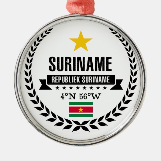 Suriname Metalen Ornament (Voorkant)