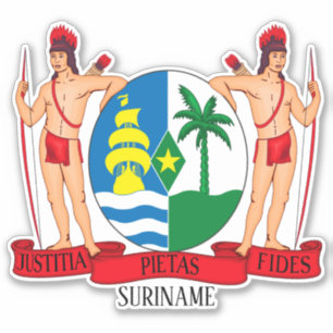 Suriname National Coat of Arms Patriotic Sticker
