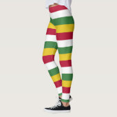 Suriname National Flag Colors Horizontal Striped Leggings (Links)