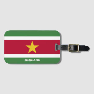 Suriname National Flag Patriotic Bagagelabel