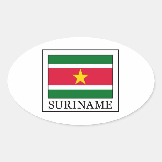 Suriname Ovale Sticker (Voorkant)