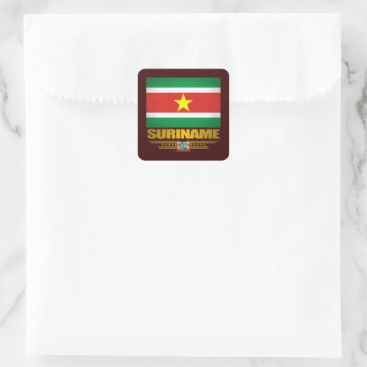 "Suriname Pride" Vierkante Sticker (Tas)
