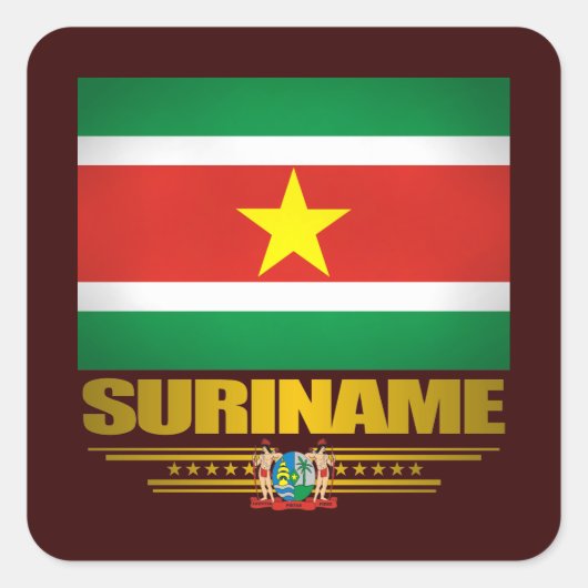 "Suriname Pride" Vierkante Sticker (Voorkant)