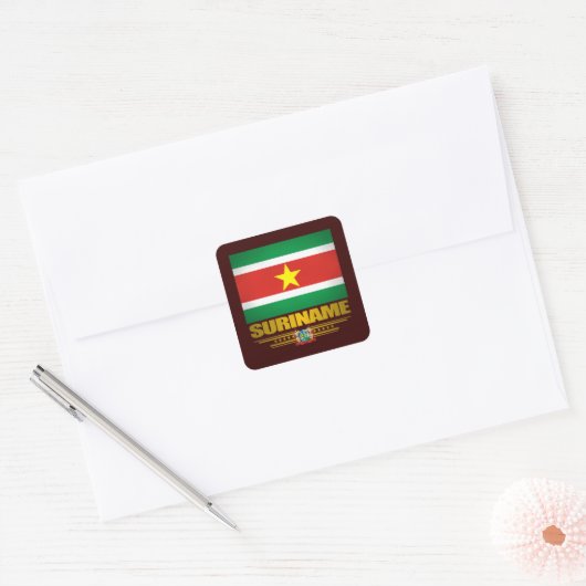 "Suriname Pride" Vierkante Sticker (Envelop)