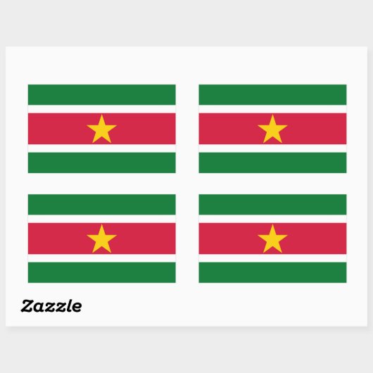SURINAME RECHTHOEKIGE STICKER (Vel)