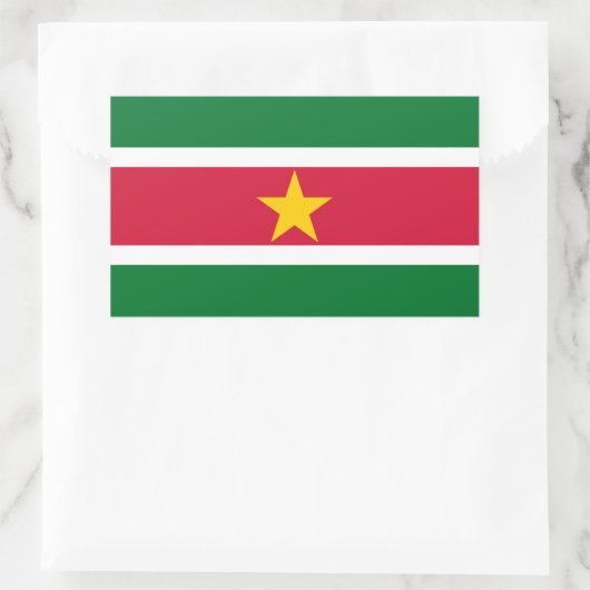 SURINAME RECHTHOEKIGE STICKER (Tas)