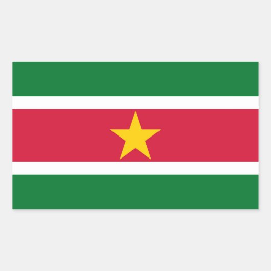 SURINAME RECHTHOEKIGE STICKER (Voorkant)