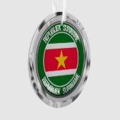 Suriname Rond Embleem Ornament (voorkant)
