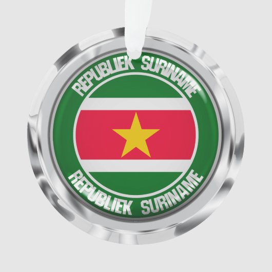 Suriname Rond Embleem Ornament (voorkant)