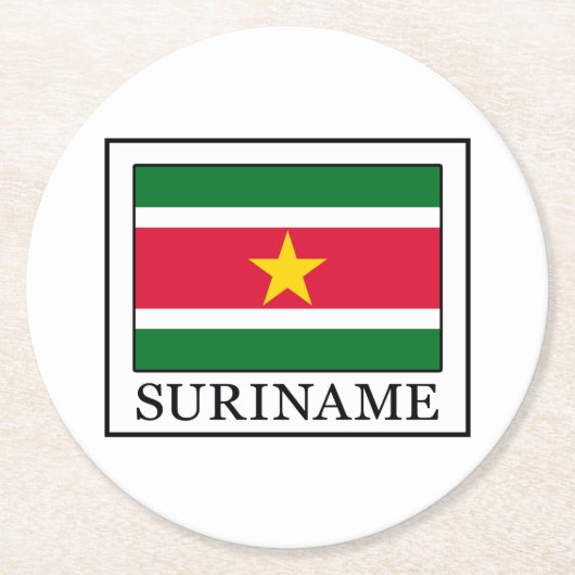 Suriname Ronde Kartonnen Onderzetter (Voorkant)