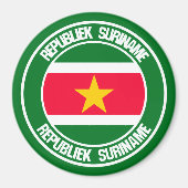 Suriname Round Emblem Magneet (Voorkant)