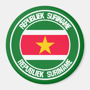 Suriname Round Emblem Magneet