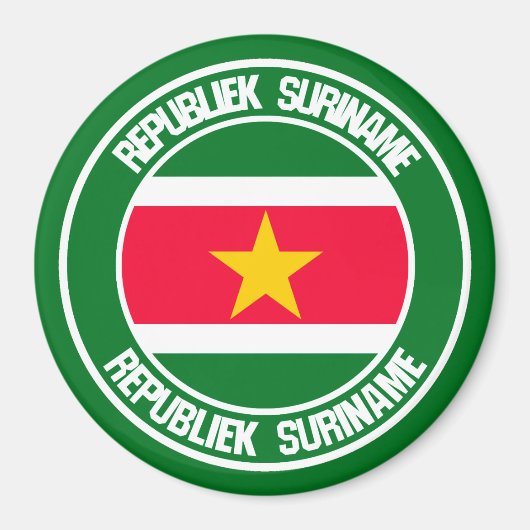 Suriname Round Emblem Magneet (Voorkant)