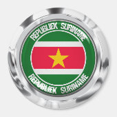 Suriname Round Emblem Magneet (Voorkant)