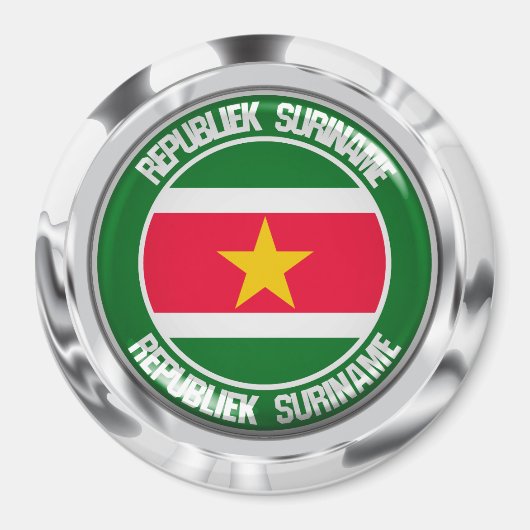 Suriname Round Emblem Magneet (Voorkant)