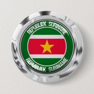 Suriname Round Emblem Ronde Button 7,6 Cm