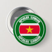 Suriname Round Emblem Ronde Button 7,6 Cm (Voorkant /achterkant)