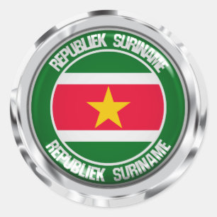 Suriname Round Emblem Ronde Sticker