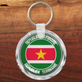 Suriname Round Emblem Sleutelhanger (Voorkant)