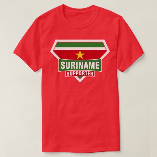 Suriname Super Flag Supporter T-shirt (Design voorkant)
