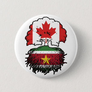 Suriname Surinaamse Canadese Canada Boomwortels Ronde Button 5,7 Cm