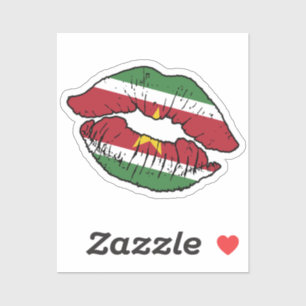 Suriname Surinaamse lippenstift liefde vlag Sticker