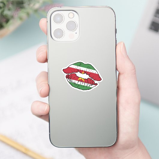 Suriname Surinaamse lippenstift liefde vlag Sticker (Telefoon)