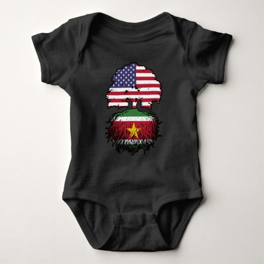 Suriname Suriname American USA Tree Roots Flag Romper (Voorkant)