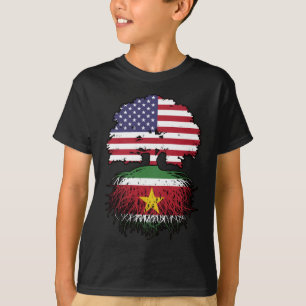 Suriname Suriname American USA Tree Roots Flag T-shirt