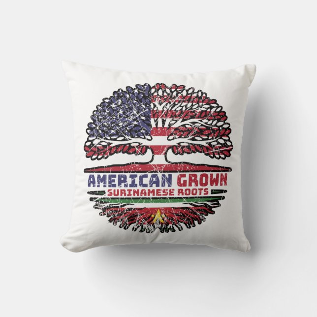 Suriname Surinamese American USA Tree Roots Flag Kussen (Voorkant)